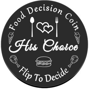 Couple Gift Coin Valentines Day Gift for Him Her Funny Decision Coin Gift for Men Women Food Decision Coin for Boyfriend Girlfriend Husband Wife Wedding Anniversary Birthday Christmas Gift for Bridal Bride