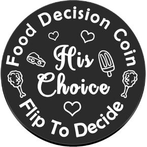 Couple Gift Coin Valentines Day Gift for Him Her Funny Decision Coin Gift for Men Women Food Decision Coin for Boyfriend Girlfriend Husband Wife Wedding Anniversary Birthday Christmas Gift for Bridal Bride