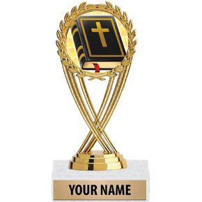 5.5" Gold Bible Trophies, Custom Olympia Bible Trophy Award Prime