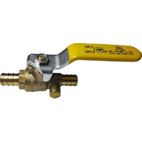 2 Pieces XFITTING 1/2'' Pex Ball Valve with Drain, Full Port Yellow Handle