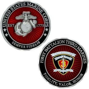 USMC 1st Battalion 3rd Marines Challenge Coin – Marine Corps 1/3 Unit Coin 1stBn, 3rd Marines Coin | Disabled USMC Vet Owned Small Business