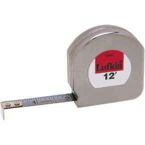 Crescent Lufkin 1/2" x 12' Mezurall Chrome Clad A8 Tape Measure - C9212