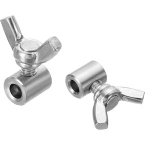 PATIKIL 304 Stainless Steel 4mm Hole Wire Rope Clips, 2Pcs Single Hole Hand Twisted Wire Clamps Fasteners Butterfly Screws for Wire, Silver