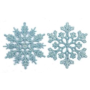 YYCRAFT 32pcs Glitter Snowflake Ornament 4 Inch for Christmas Tree Decoration-Purple