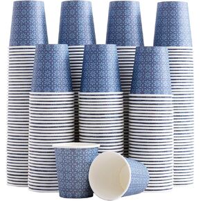 300 Pack 5oz Paper Cups, Disposable Bathroom Cups, Navy Floral Mouthwash Cups, Small Cups 5 OZ, Mini Paper Cups for Barth, Parties, Picnics, Barbecues, Travel and Events.