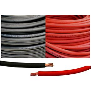 8 Gauge 8 AWG 15 Feet Black + 15 Feet Red Welding Battery Pure Copper Flexible Cable Wire - Car, Inverter, RV, Solar
