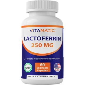 Vitamatic Lactoferrin 250mg, 60 Vegetable Capsules - Promotes Healthy Immune Function*