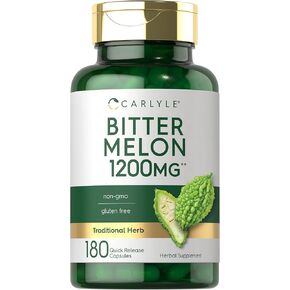 Carlyle Bitter Melon Capsules 1200 mg | 180 Count | Non-GMO & Gluten Free Extract | Complex Supplement