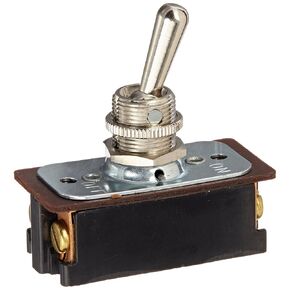NSI 78290TS Toggle Switch, Maintained Contact and Multiple Pole, On Off Circuit Function, DPST, Brass/Nickel Actuator, 16/8 amps at 125/250 VAC/DC, Screws Connection