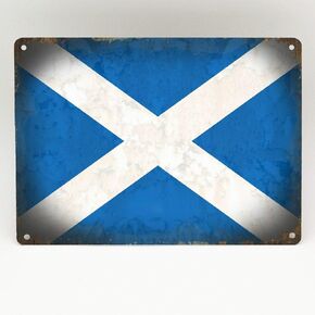 ZMKDLL Scotland Scottish Alba Flag Metal Tin Sign Retro Wall Decor Vintage Fashion Tin Signs for Home Bar Cafe 12"x8"