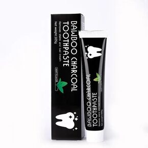 Toothpaste, Natural Bamboo Charcoal Whitening Organic Tooth Paste, for Sensitive Teeth, 3.7 Ounce (Pack of 1), Black