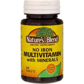 Nature's Blend Multiple Vitamin with Minerals No Iron 100 Tabs