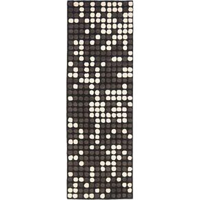 SAFAVIEH Soho Collection 2'6" x 8' Black / White SOH726A Handmade Premium Wool & Viscose Runner Rug