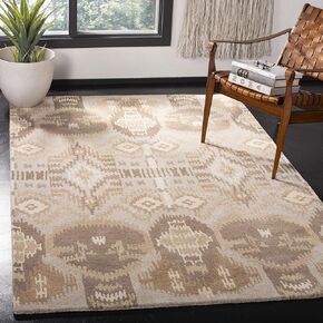SAFAVIEH Wyndham Collection Accent Rug - 4' x 6', Natural & Multi, Handmade Modern Wool, Ideal for High Traffic Areas in Entryway, Living Room, Bedroom (WYD723A)