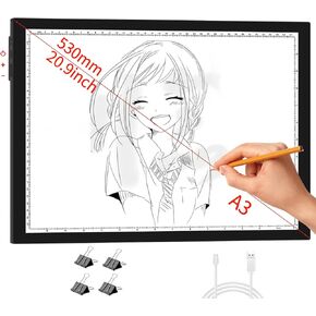 WELZK 9000+ LUX Super Bright Light Pad A2, 3 Colors Light Board with UL Adapter. 10 Levels/Stepless Dimming for Diamond Painting, Tracing, Drawing, Sketching etc