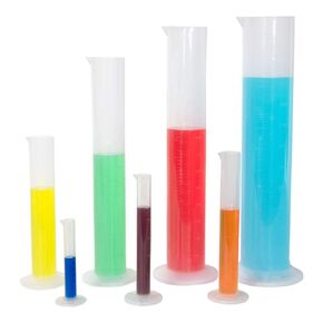 United Scientific™ Graduated Hex Base Cylinder Set, Polypropylene Measuring Cylinder, Plastic Graduated Cylinder Container, Lab Equipment, Chemistry Science Supplies, School Lab Supplies (Set of 7)