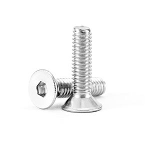 M4-0.7 x 25mm Flat Head Hex Socket Cap Screws Countersunk Bolts, 304 Stainless Steel, Allen Socket Drive, Bright Finish, Metric Machine Fully Threaded, 50PCS