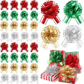 100 Pieces Christmas Pull Bows Bulk for Gift Wrapping, Large 6 Inch Gift Bows with Ribbon for Christmas Wedding Baskets Valentine's Day Easter Gift (Black) in Kuwait