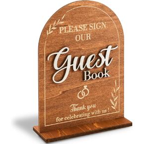 Please Sign Our Guest Book Sign For Wedding - Wooden Guestbook Sign for Wedding Reception Decoration, Rustic Wedding Guest Book Sign With Stand, Wood Wedding Sign For Ceremony And Reception
