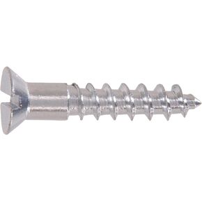 Hillman 1175 Brass Chrome Plated Flat Head Slotted Wood Screw 6 x 3/4 in. 45-Pack