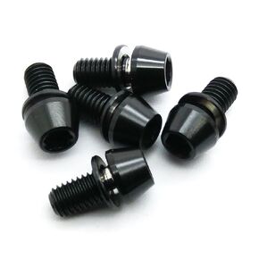 5pcs M5 5mm Cone Head Anodized Titanium Hex Screw TC4 Alloy (M5x20mm Black)