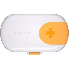 Small Pill Box, 4 compartments, Travel Daily Pill Organizer, Waterproof Portable Daily Small Pill Case for Purses Pocket Compact Travel Medicine Holder for Vitamins (White)