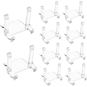 Framendino, 10 Pack Acrylic Easel Stands Belt Buckle Display Easel Holder for Belt Buckles Badges Coins Medals Photo Frame