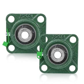 UCF201-8 Pillow Block Bearings (2 Pack) - 1/2 inch Bore, 4 Bolt Flange Mounted, Solid Cast Iron Base, Self-Alignment