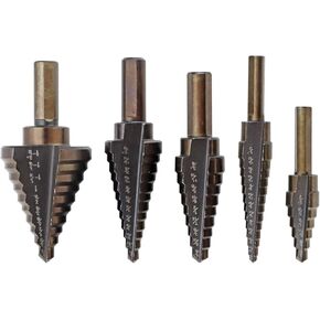 5pcs Hss Cobalt Multiple Hole 50 Sizes Step Drill Bit Set