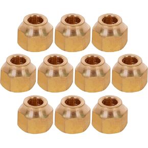 G41GT-14-10 Forged Brass Short Nut for Flare Pipe Fittings 1/4" O.D. Connection (Pack of 10)