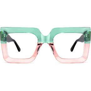 Zeelool Readers Thick Oversized Square Reading Eyeglasses for Women with Standard Anti-Reflective Coating Brandon VFP0306