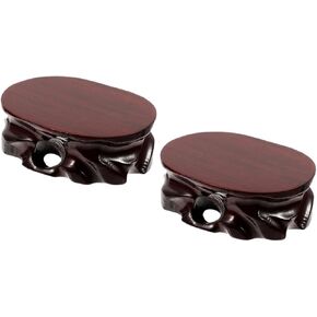 2pcs Bonsai Pot Base Wood Planter Stand Stool Wooden Stand Holders Fishbowl Stand Fish Bowl Planter Stand Wood Base Wood Stand for Display Teapot Stand Solid Wood