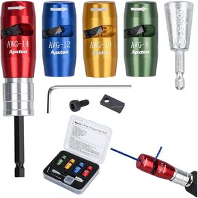 Wire Stripper for Drill, US Standard Electric Wire Stripper Tool for Drill, Drill Wire Stripper for 8/10/12/14 AWG, Wire Stripping and Twisting Tool Set