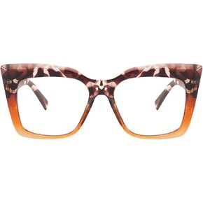 Stylish Oversized Reading Glasses for Women, Blue Light Blocking Computer Readers, Trendy Ladies Cat Eye Eyeglasses
