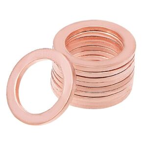 20 Pieces M14 Copper Washers Flat Ring Sump Plug Oil Seal Gasket Sealing Fitting Washers (M14*20 * 1.5)
