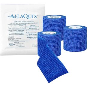 Self-Stick Cohesive Wrap (3-Pack) Self-Adherent Pressure Bandage (Latex-Free and Sterile) Large Rolls (15 feet long and 2 inches wide)