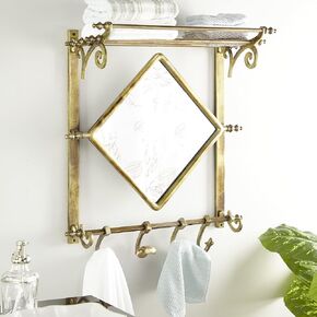 Deco 79 Wall Shelf, 26" L x 10" W x 30" H, Brown