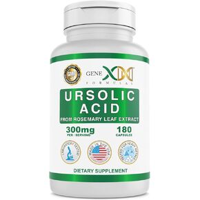GENEX Ursolic Acid 300mg (180 Capsules) Ursolic Acid Sourced from Rosemary Extract - Non-GMO, Gluten Free, Vegetarian…