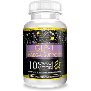 ACTIF GLP-1 Mega Support with 10 Advanced Weight Factors and Probiotics, GLP-1 Activator and Metabolism Support, Non GMO, Made in USA, 60 Count