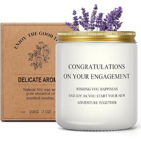 Engagement Gifts for Women Sweet Wedding Themed Candle, Bridal Shower, Bachelorette Party Gifts for Bride to Be, Fiancee, Best Friend, Newly Engaged Couples Gift - Congratulations on Your Engagement