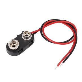 Black Red 150mm PP3 9V Battery Clip Connector I Tinned Wire Leads