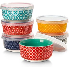 DOWAN Dipping Bowls with Lids, Ceramic Condiment Sauce Cups, 4.7 oz Dipping Sauce Bowls/Dishes for Charcuterie, Condiment, Tomato Sauce, Soy, BBQ and other Party Supplies, Kitchen Decor, Set of 6