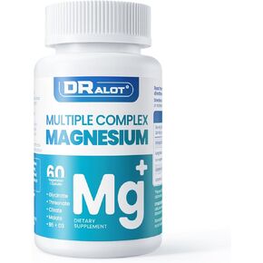 Multiple Magnesium Complex That Contains Magnesium Glycinate, Magnesium Malate, Citrate, & Threonate, High Absorption Supplement Adding Vitamin D3 & B6, Non-GMO, 30 Vegetarian