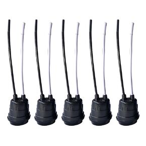 Black Pigtail Temporary Light Socket (5 Pack 14AWG)