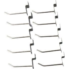 FEIYING 10Pcs Silver Slatwall Hooks, Heavy Duty Slatwall Hooks,Display Hanger Single Pegboard Hook Storage Hanging Holder Retail Shop Goods Shelf