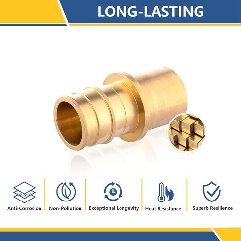 5-Pack GUOFIS PEX A Expansion Brass Fittings,3/4"x1/2" PEX-A Male Sweat Adapter Only for Pex-a Tubing(ASTM F1960) in Saudi Arabia