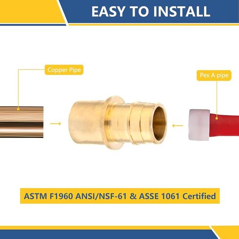 5-Pack GUOFIS PEX A Expansion Brass Fittings,3/4"x1/2" PEX-A Male Sweat Adapter Only for Pex-a Tubing(ASTM F1960) in Saudi Arabia