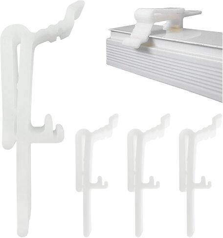 Amazing Drapery Hardware Vertical Blinds Valance Clips - Dust Cover Holder Bracket - Clear, UV Stable, Fits 1 1/2" and 1 9/16" Wide Headrails - 4 Pack in Saudi Arabia