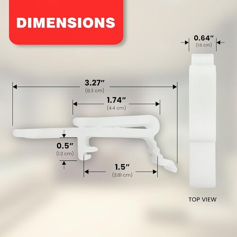 Amazing Drapery Hardware Vertical Blinds Valance Clips - Dust Cover Holder Bracket - Clear, UV Stable, Fits 1 1/2" and 1 9/16" Wide Headrails - 4 Pack in Saudi Arabia
