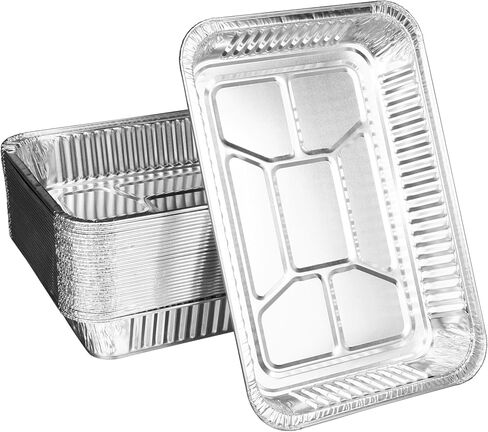 JIEJIE Aluminum Pans 12.2 * 8.5 * 2In (10 Pack) Disposable Aluminum Foil Pans For Baking, Roasting, Steam Table Tray, Cookware, Food Prepping, Cake & Oven Pan… in Saudi Arabia